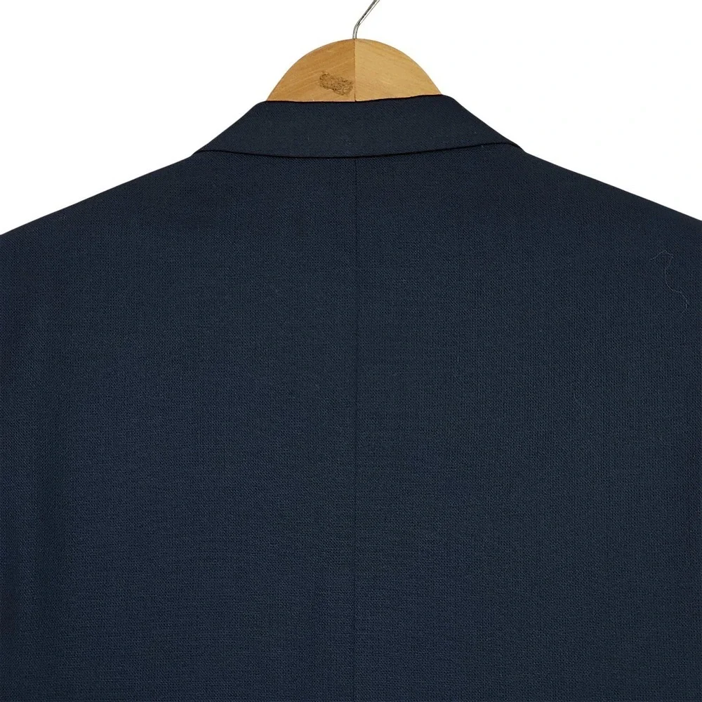 Vtg Woodmere Blazer 38R Men Navy Blue Gold Buttons Wool Poly Sport Coat Nautical